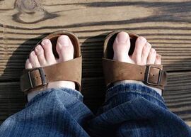Healthy feet in sandals